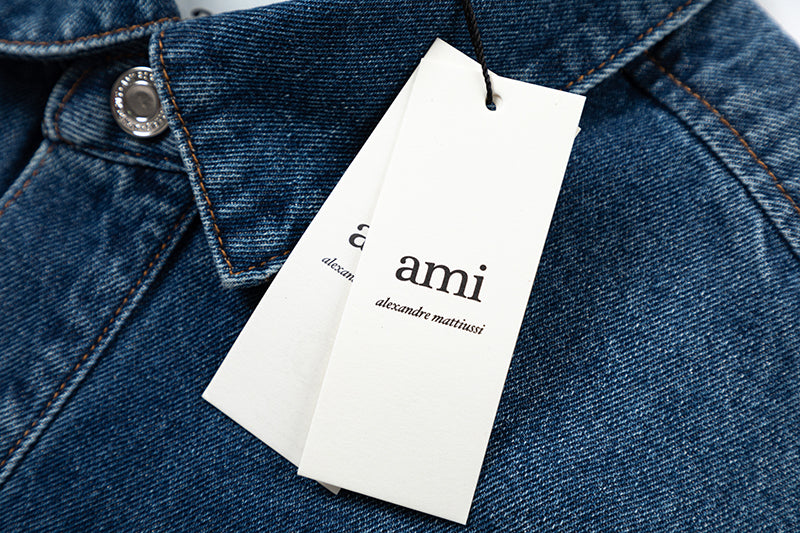 Ami 3D Embossed Heart Denim Jacket 835