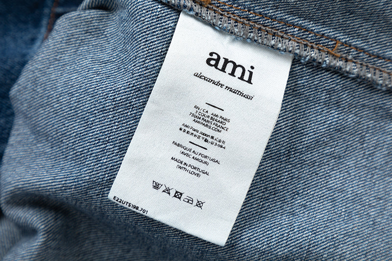 Ami 3D Embossed Heart Denim Jacket 835