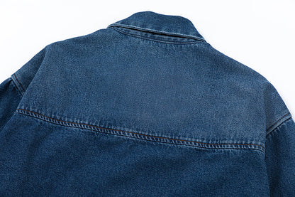Ami Metal Heart Embellished Denim Jacket 834