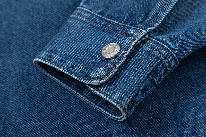 Ami Metal Heart Embellished Denim Jacket 834