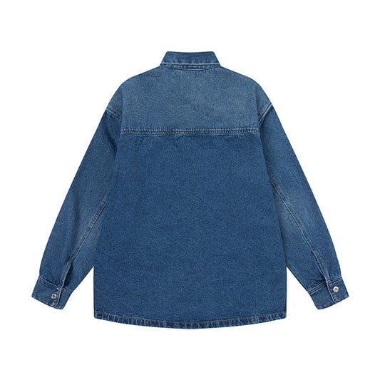 Ami Metal Heart Embellished Denim Jacket 834