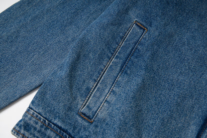 Ami Heart Logo Embroidered Denim Shirt 853