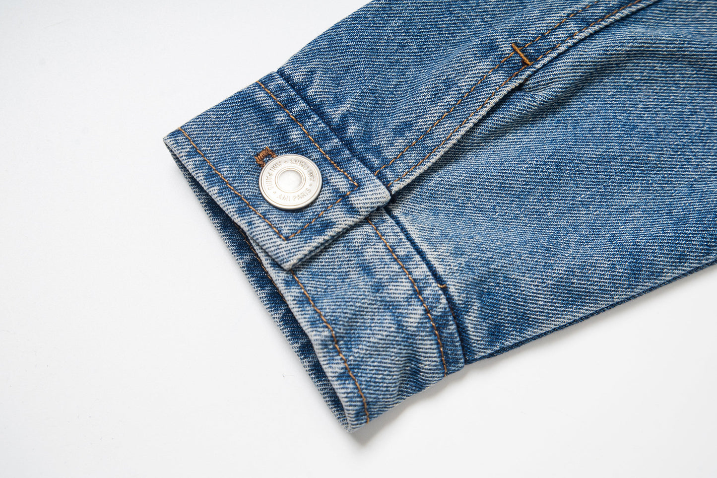 Ami Heart Logo Embroidered Denim Shirt 853